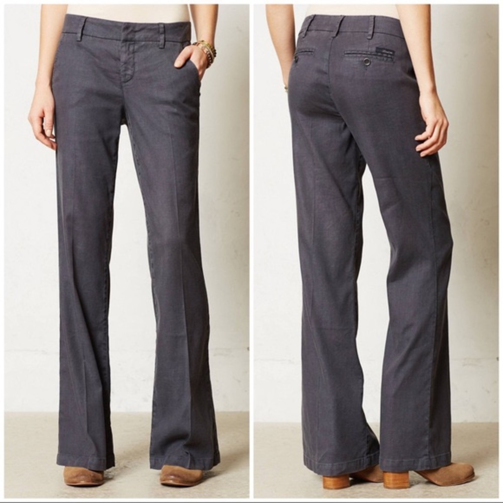 Level 99 linen grey pants Newport wide leg 28